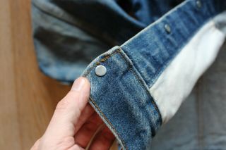 Vintage 80s Levi ' s Orange Tab Denim Jacket Corduroy Collar Size 40 Blue Jeans 3