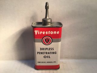 Vintage Firestone Oil Can Handy Oiler Lead Top 4 Oz Rare Tin Sunoco Shell Mopar