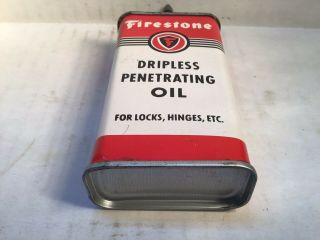 Vintage Firestone Oil Can handy oiler Lead Top 4 oz Rare tin Sunoco Shell Mopar 8
