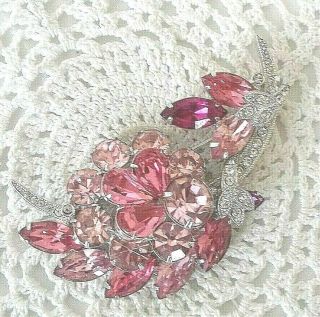 EISENBERG ICE Vintage Demi - Parure Shades of Pink & Ice Crystals Rhodium Plated 6