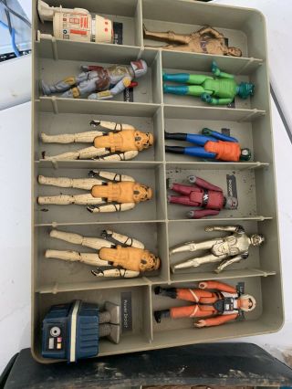 Vintage Star Wars Kenner Mini - Action Figure Collectors Case W/ Figures