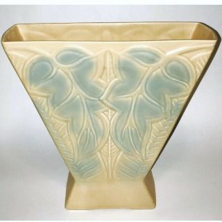 Vintage American Art Pottery Vase Peach Art Deco Usa 291f Weller ? White Clay