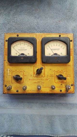 Weidenhoff Mod.  725 Vintage Old School Volt And Amperes Tester.  Very Unusual
