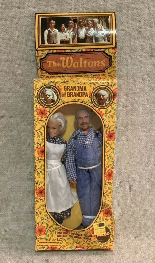 Rare Vtg Mego Boxed 8” 1974 The Waltons Grandpa Grandma Dolls Unplayed With