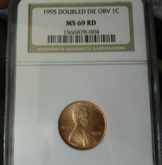 1995 1c Double Die Obverse Lincoln Cent - Ngc Ms69 Rare Grade - Low Pop
