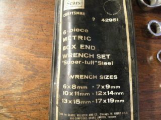 42951 Vintage - V - =V= Series USA Craftsman Metric Wrench Set in Pouch 4