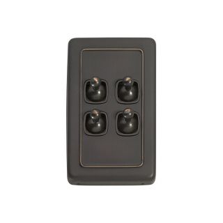 Tradco 5915ac Switch Toggle 4 Gang Antique Copper Br 72x115mm