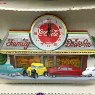 Coca Cola Family Diner Drive - In Clock Burwood 3D Old Stock USA Vtg 2