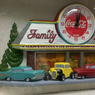 Coca Cola Family Diner Drive - In Clock Burwood 3D Old Stock USA Vtg 3