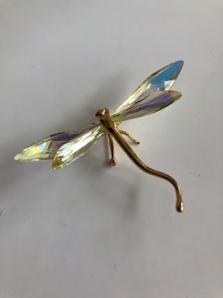Daniel Swarovski Crystal Dragonfly Pin Brooch Rare Retired