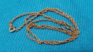 Vintage 14k Yellow Gold 18 " Twisted Rope Chain Necklace,  Estate Jewelry 2.  41 G