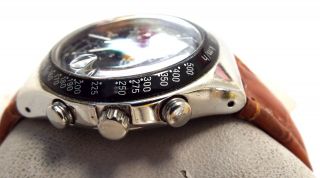 Vintage SWATCH IRONY 4 Jewels Chronograph Leather Strap QUARTZ Wristwatch - K20 3