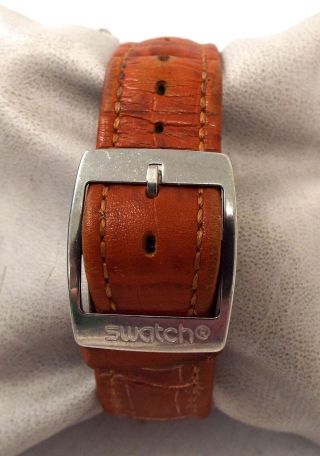 Vintage SWATCH IRONY 4 Jewels Chronograph Leather Strap QUARTZ Wristwatch - K20 4