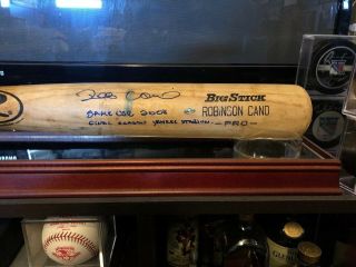 Robinson Cano Signed Game Bat 2008 Final Season At Yankee Stadium Rare