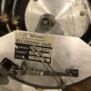 Vtg Hildebrandt Mighty Midget Duplex Recording Gauge Rustic Steampunk Industrial 8