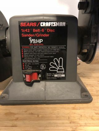 Sears Craftsman 1 X 42 " Belt / 6 " Disk Sander / Grinder Rare & 351.  226712