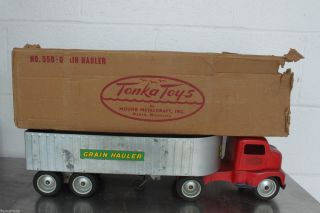 Vintage Mound Metalcraft Tonka Toys 550 Grain Hauler Semi Truck W/ Box