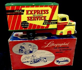 Vintage Wyandotte Lithographed Express Delivery Service Truck With Box