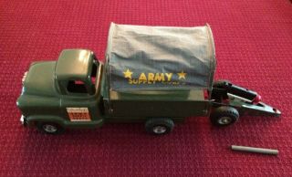 Vintage 1960s Buddy L “army Supply Corps” Truck With Extension,  Gmc Design