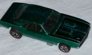 Hot Wheels Redline Us Green Custom Camaro 1967 With Dark Green Interior.