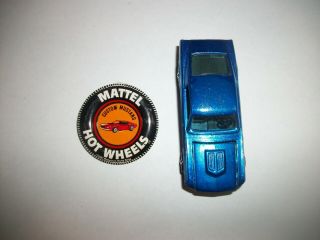 Pre - 1970 ' s Hot wheels,  redlines,  Custom Mustang,  blue with matching button 5