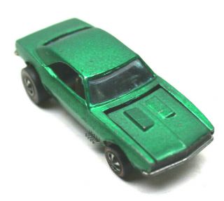 1967 Hot Wheels Redline Custom Camaro Green Diecast Car Vintage Mattel Made Usa