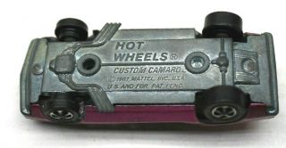 1967 Hot Wheels Redline Custom Camaro Pink Diecast Car Vintage Mattel Made USA 5