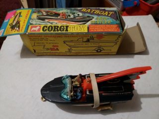 Corgi Toys 1969 107 Batboat And Trailer And Box,  Batman & Robin Rare