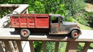 VINTAGE 1920 ' S CITY DRAY TRUCK BUDDY L TOY TRUCK PRESSED STEEL DELUXE 22IN 10