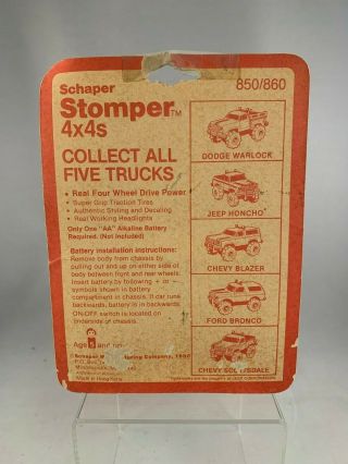 Vintage Schaper Stomper 4x4s Dodge Warlock 850 1980 MOC 3
