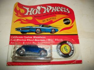 1969 Hot Wheels Redline Custom Vw Blue In Package