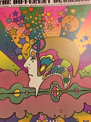 Vintage Peter Max Abstract Different Drummer Psychedelic Pop Art Fantasy Poster