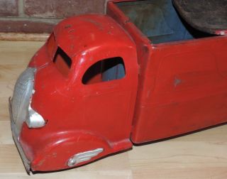 VINTAGE WYANDOTTE LARGE PRESSED STEEL 1930 ' S RIDE ON TRUCK TOY WINGS ON FENDERS 5