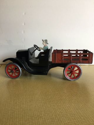 1920’s Buddy L Pressed Steel Ford Flivver Dump Truck Antique Toy