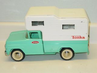 Vintage Tonka Pick Up Truck Camper,  Pressed Steel Toy Vehicle,  1963