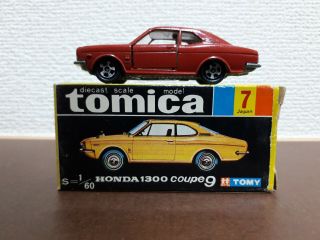 Tomica - No.  7 - Honda 1300 Coupe 9 " 1a Wheel  Made In Japan "