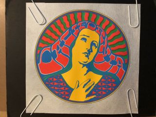 California Virgin Mary Silkscreen Black Light Psychedelic Vintage 1970s