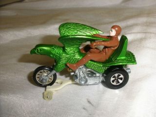 Vintage Hot Wheels Rrrumblers Green Bold Eagle W/ Rider & Track Guide