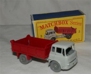 Grey plastic wheel.  1960s.  Lesney Matchbox.  3 BEDFORD TIPPER. 5