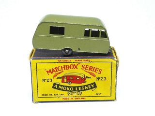 Matchbox Lesney No.  23c Bluebird Dauphine Caravan (VERY RARE METALLIC LIME GREEN) 2