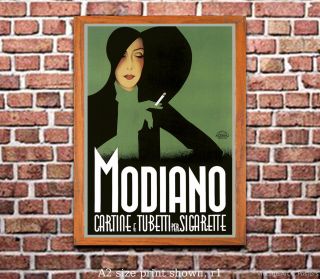 Modiano 2 - Vintage Advertisement Art Print [4 Sizes,  Matte,  Glossy Avail]