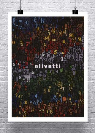 Olivetti Typewriter 1949 Vintage Typography Poster Canvas Giclee Print 24x32 In.