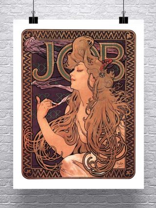 Job 1896 Alphonse Mucha Art Nouveau Poster Rolled Canvas Giclee Print 24x30 In.