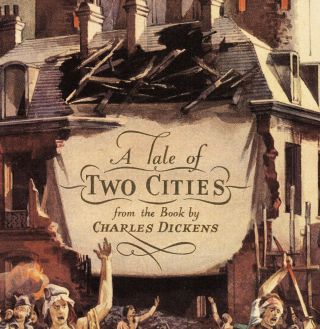 A Tale of two cities MAP Charles Dickens London Paris Pictorial Poster Reprint 2