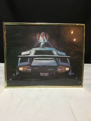 Vintage Lamborghini Countach Poster 80s Car Girl Art Framed