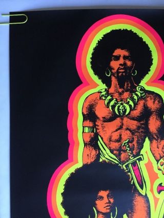 Man & Woman I Houston Blacklight Vintage Poster Psychedelic 1970 Afro 5