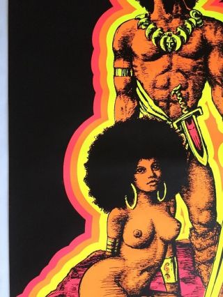 Man & Woman I Houston Blacklight Vintage Poster Psychedelic 1970 Afro 7