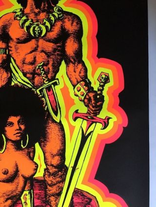 Man & Woman I Houston Blacklight Vintage Poster Psychedelic 1970 Afro 8
