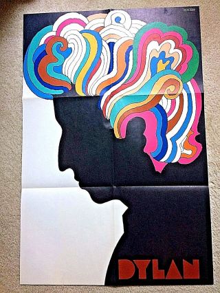 Bob Dylan Milton Glaser 60 ' s Poster w/ Album and RARE LP Sleeve 12