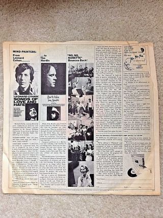 Bob Dylan Milton Glaser 60 ' s Poster w/ Album and RARE LP Sleeve 5